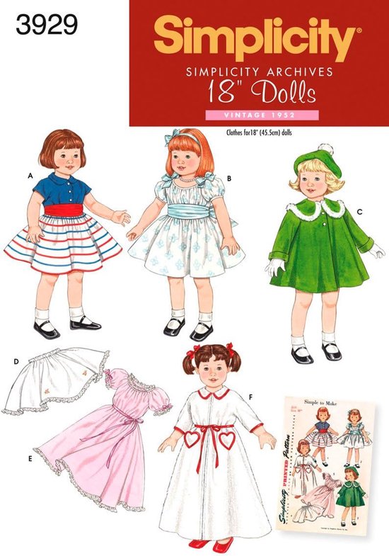 Naaipatroon Poppenkleding - Patroon Poppen - Poppen Aankleden - Meerdere Looks - Eén Maat van Merkloos