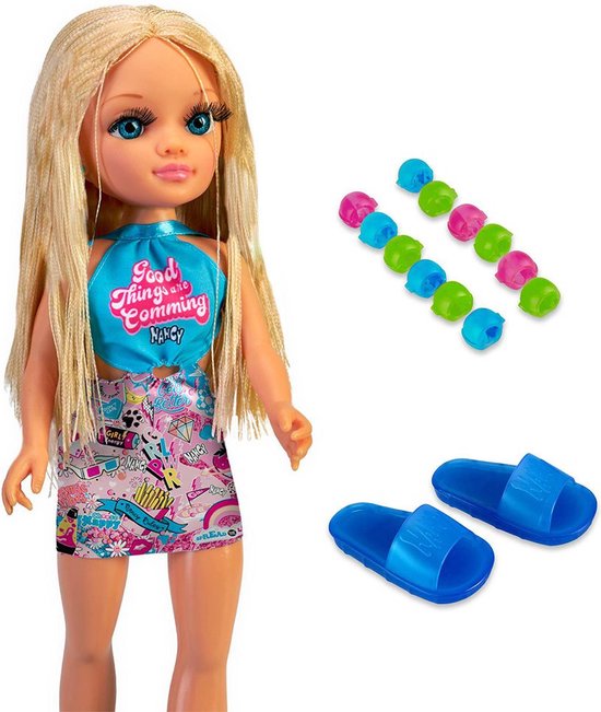 Nancy Eén Dag Vlechten Blond Haar Pop Veelkleurig van Merkloos