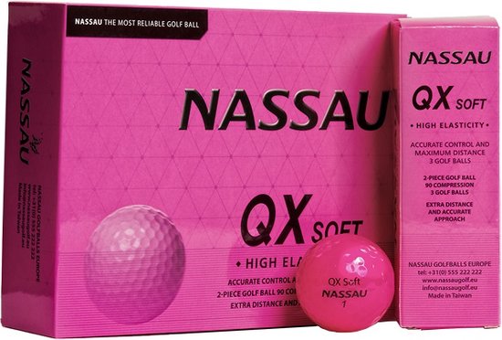 Nassau QX Soft - Golfballen - 12 stuks - Pink van Nassau