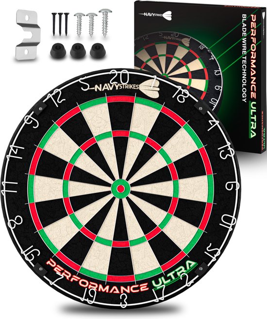 Navy Strikes Performance Ultra Dartbord - Braziliaanse Sisal - Toernooi Afmeting - Flights Darts en Dart Shafts van N/A