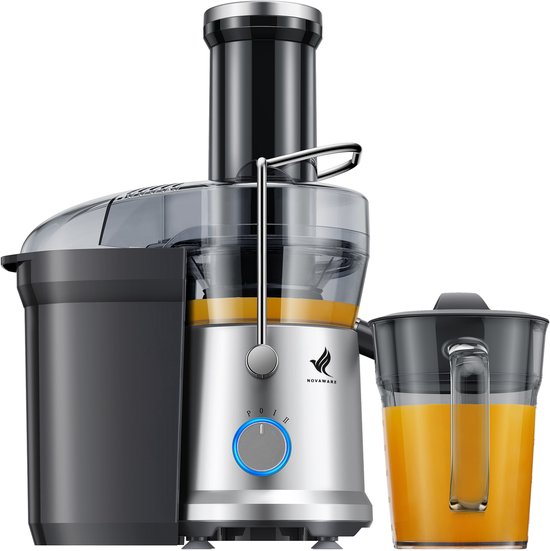 NovaWare Sapcentrifuge – Juicer voor Groenten en Fruit – Grote Vulopening & Pulpcontainer – 1200W – 1.25L - 3 Snelheden van Merkloos