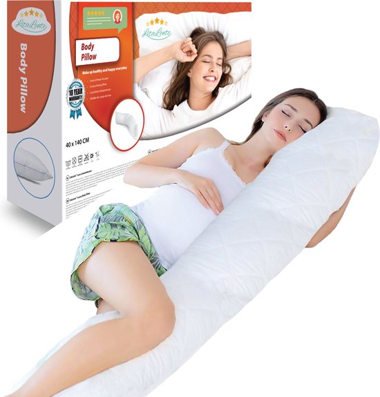 Ondersteunend Lichaamskussen - Zwangerschapskussens - Ergonomisch Lichaamskussen - body pillow - Voedingskussen - Kniekussen - Body Pillow met afneembare hoes - Dubbel Gestikte Randen Zwangerschapskussen van ComfyCentre