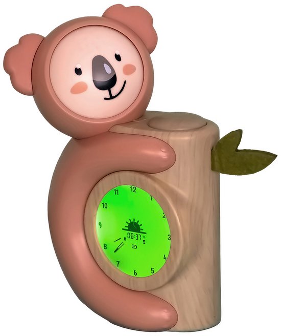 PABOBO Koala Slaaptrainer Kinderen - 3-in-1 LED Kinderwekker - Instelbare Nachtlamp - Bruin van PABOBO