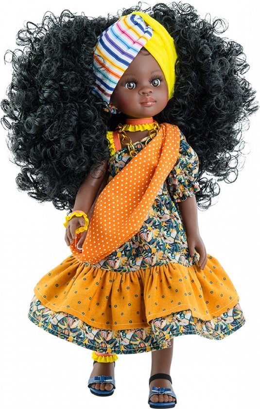 Paola Reina Amigas epoca Daniela babypop donker meisje met kledij 32cm van Paola Reina
