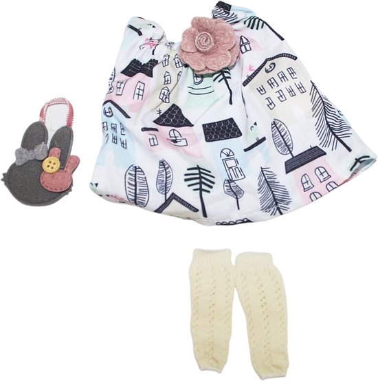 Paola Reina Kledingset Amigas Carol bruine krullen (32cm) van Paola Reina