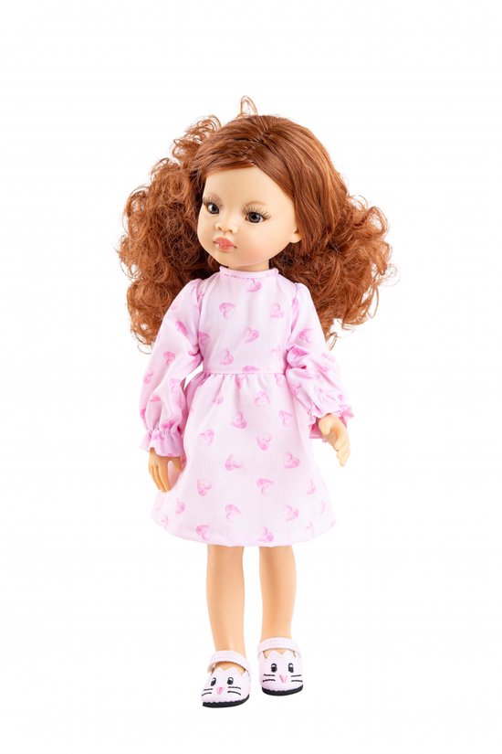 Paola Reina pop Amigas Celia met rode krullen 32 cm - poppen speelgoed. van Merkloos