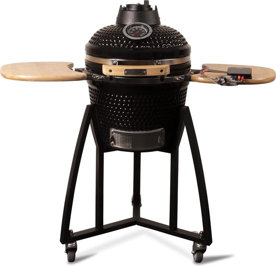 Patton Premium Kamado 16" - incl. Bluetooth kerntemperatuurmeter en LED verlichting - Medium - Ø34 cm - Zwart van Patton