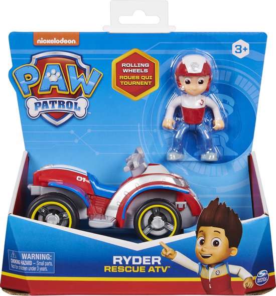 PAW Patrol - Ryder's Rescue ATV - speelgoedauto met speelfiguur van PAW Patrol