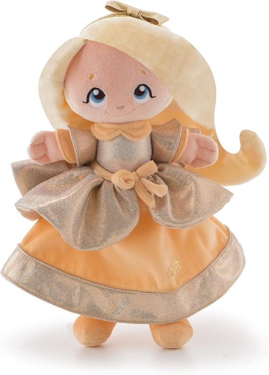 Pluche Koningin Pop - Zachte Pop Ragdoll - Knuffelen en Spelen - Rijk aan Details - Medium - Geel