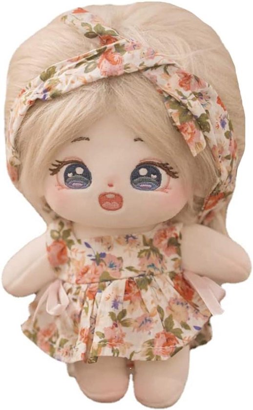 Pluche Pop Meisje - Gevuld Lichaam Pop - Verkleed Cadeau - Met Skelet Buigbaar - 20cm - Niet gespecificeerd