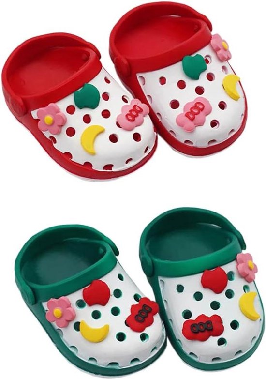 Pluche Pop Schoenen - Poppenkleding Accessoires - Poppen Aankleden - Specifiek Voor 20cm Poppen - 5.5cm Lengte - Donker