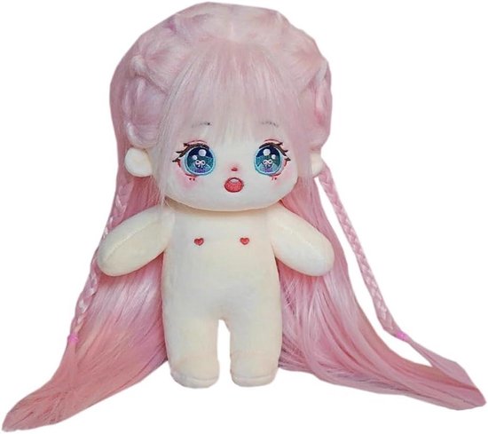 Pluche pop - Zacht knuffel - Aankleden en knutselen - Normaal lichaam zonder skelet - 20 cm hoog - A-40