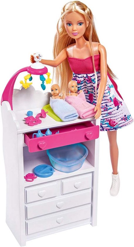 Pop met twee baby's - Welkom tweeling - 29 cm - Voor kinderen vanaf 3 jaar van Merkloos