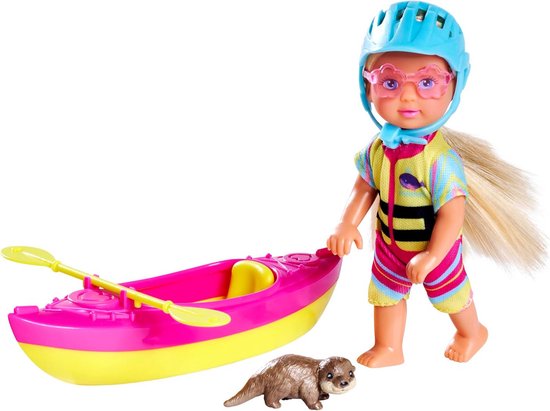 Poppen Accessoires Kajak met Peddel en Otter Vriendje