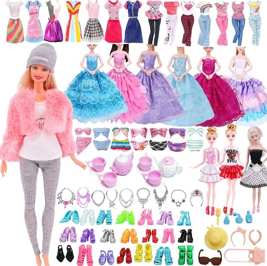 Poppen Kleding Set - Poppen Accessoires - Kinderspel - Ruime Collectie - Voor Poppen 30cm - Meerdere Kleuren