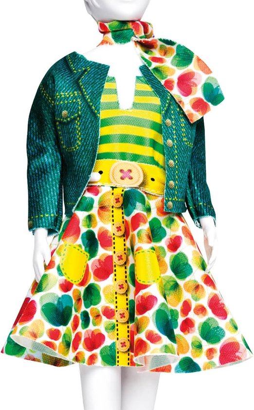 Poppen Outfit Set - Kleding Maken - Creatief Spelen - Naden Vooraf - 31 x 24 cm - Multicolor