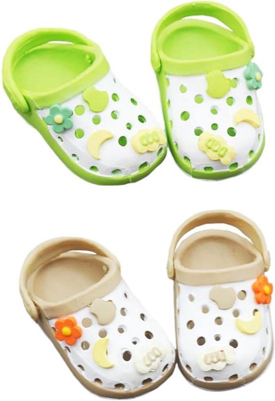 Poppen Schoenen - BJD Accessoires - Poppen Aankleden - Past 15cm 17cm Poppen - 4.3cm Lengte - Groen Khaki