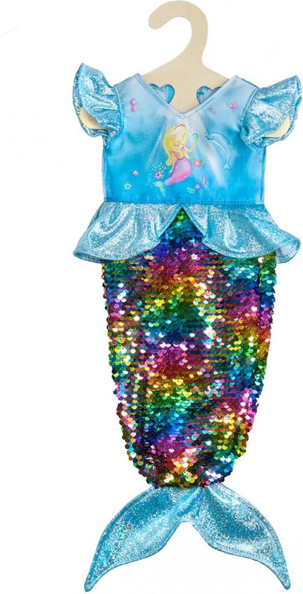 Poppenjurk Zeemeermin met Pailletten, 35-45 cm van Merkloos