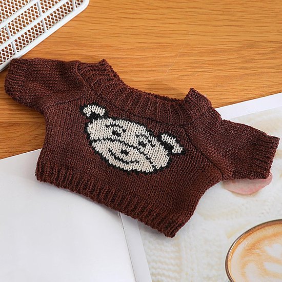 Poppenkleding - Aankleedkleding - Poppen aankleden - Zachte polyester stof - 10x10x1 cm - Bruine beer