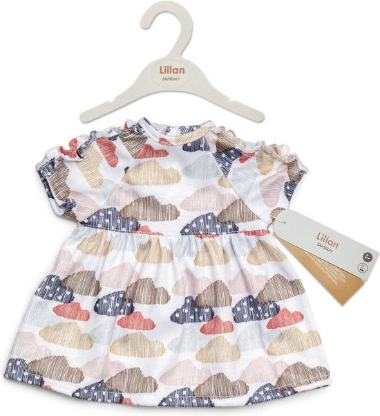 Poppenkleding jurk met wolkjes (past op gordi popjes Paola Reina) van POP