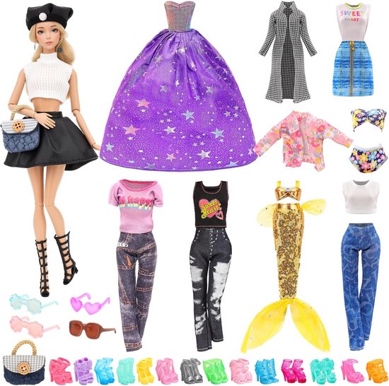 Poppenkleding Set - Accessoires Collectie - Poppen Aankleden - 31 Delige Uitbreiding - Voor Poppen 30cm van Merkloos