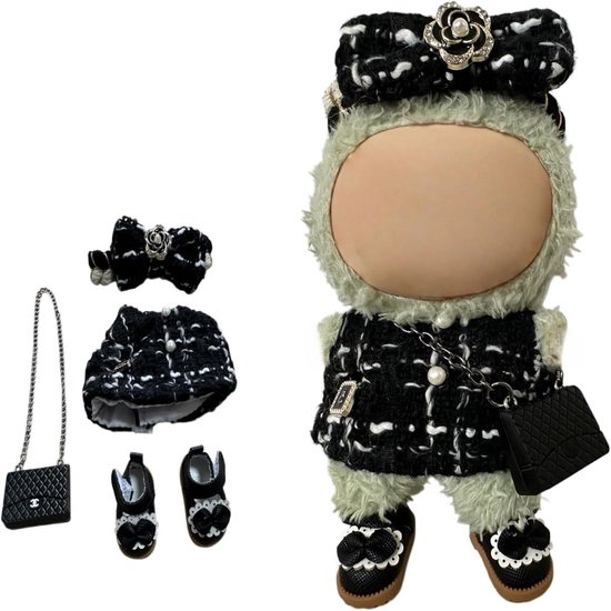 Poppenkleding Set - Accessoires Set - Poppen Aankleden - Specifiek voor 17cm poppen - 17 cm - Natureltinten