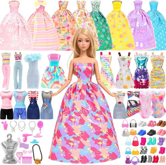 Poppenkleding Set - Accessoires voor poppen - Kinderspel - 30 Delige Collectie - 30 cm Poppen - Multicolor