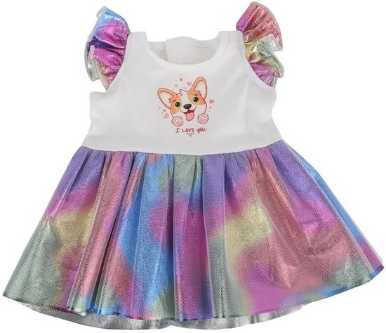 Poppenkleding Set - Accessoires voor poppen - Poppen aankleden - Glitter regenboog design - 457 cm poppen - Regenboog