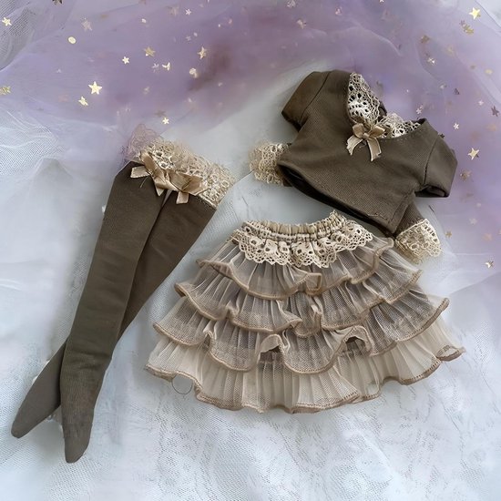 Poppenkleding Set - BJD Kleding - Poppen Aankleden - Handgemaakte Stijlvolle Look - 1/6 Schaal - G