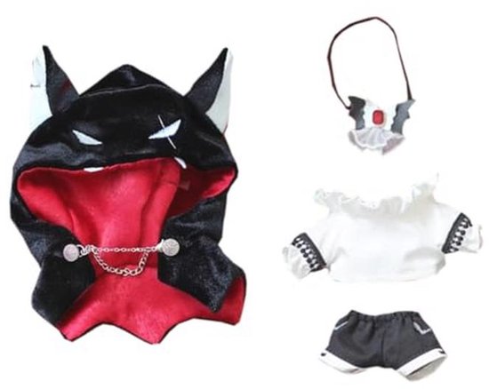 Poppenkleding Set met Sjaal, Vlinderdas en Accessoires voor 10 cm Pluche Poppen van Merkloos