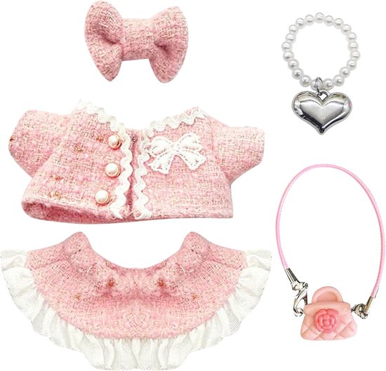 Poppenkleding Set - Mini Poppenkleding - Poppen Aankleden - Inclusief Accessoires - 17 cm Poppen van Merkloos