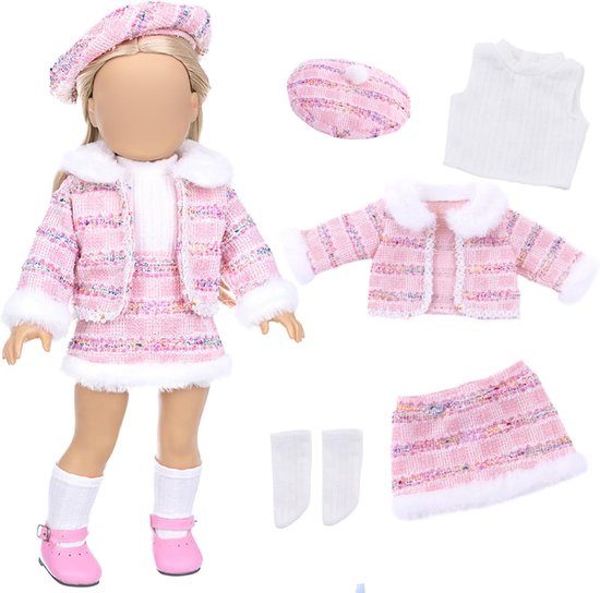 Poppenkleding Set - Pop Pyjama - Poppen Aankleden - Inclusief Accessoires - 18 Inch Poppen - Stijl 1 van Merkloos