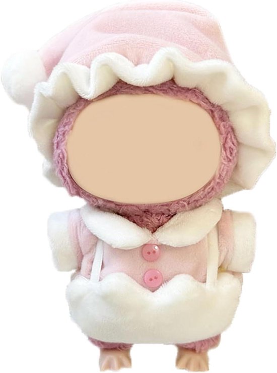 Poppenkleding Set - Poppen Outfit - Poppen Aankleden - Fijn Afgestemd - 17cm - Roze en Wit
