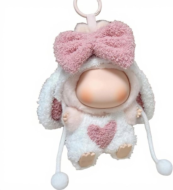 Poppenkleding Set - Poppen Outfit - Poppen Aankleden - Konijnen Thema - 17 cm - Wit