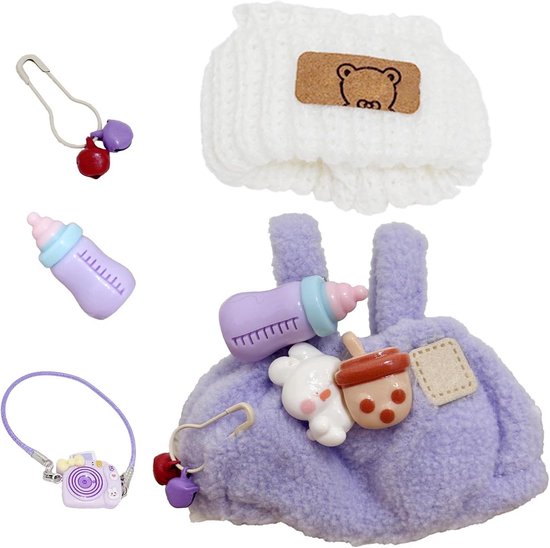 Poppenkleding Set - Poppen Outfit - Poppen Aankleden - Perfecte Pasvorm - 17 cm - Paars