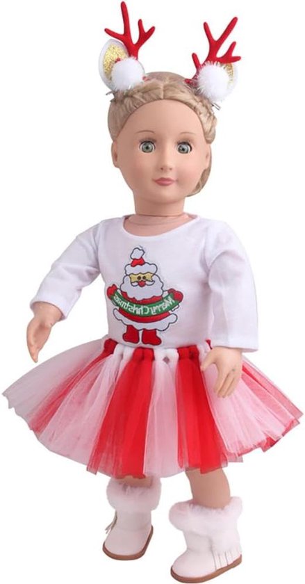 Poppenkleding Set - Poppenjurk Rok - Poppen Aankleden - Speciaal Ontworpen Pasvorm - 15 x 15 x 1 cm - Rood