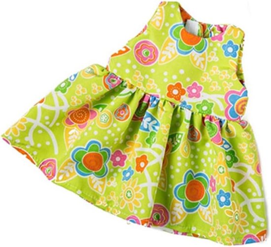 Poppenkleding Set - Poppenjurkjes - Poppen aankleden - Hoge kwaliteit materiaal - 43-46 cm poppen - Bloemenprint