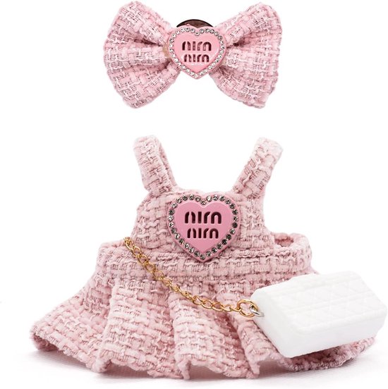 Poppenkleding Set - Poppenoutfits Modieuze Set - Poppen Aankleden - Chique Stijl - 17 cm Poppen - Roze
