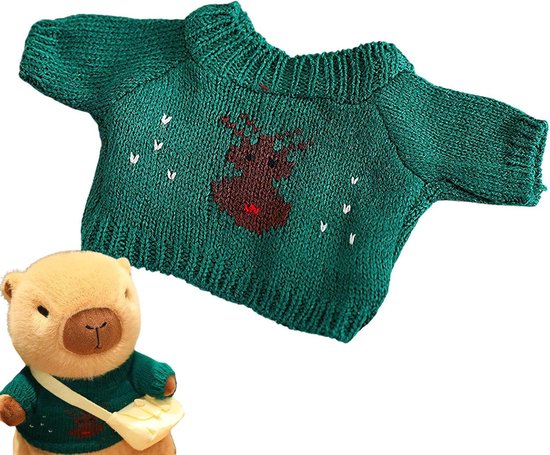 Poppenkleding Set - Verkleedkostuum - Feestdagen Decoratie - Lichtgewicht Stof - 10x10x1 cm - Donkergroen Eland