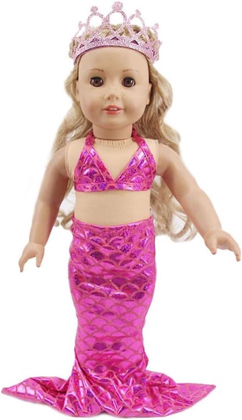 Poppenkleding Set - Zeemeermin Outfit - Poppen Aankleden - Perfecte Pasvorm - 18 Inch Poppen - A