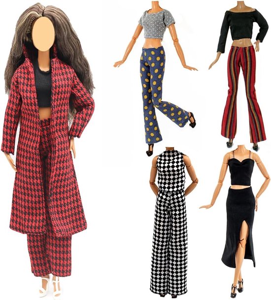 Poppenkleding voor 29 cm 11,5 inch - 5 Seizoenssets met Jurken Trui Broek Schoenen Sjaals en Tassen voor Lente en Herfst - Compleet Accessoirespakket voor Jongens en Meisjes 3+