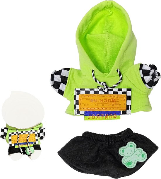 Poppenkledingset - Poppenoutfits Poppenkleding - Poppen Aankleden - Handgemaakte Stijlvolle Sets - 17 cm - Groen