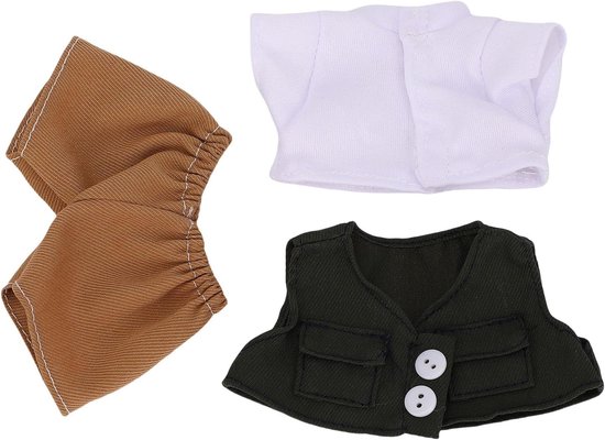 Poppenkleertjes Set - Poppenkleding Accessoires - Poppen Aankleden - Stijlvol Gentleman Pak - 17 Cm Poppen