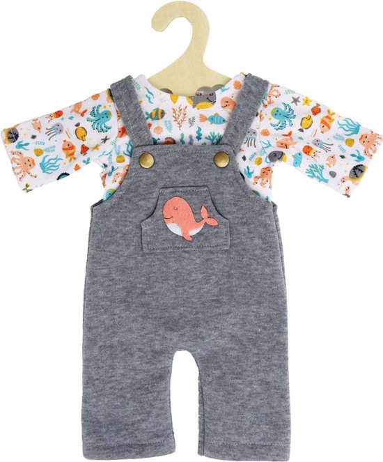 Poppentuinbroek met T-shirt Walvis, 28-35 cm van POP