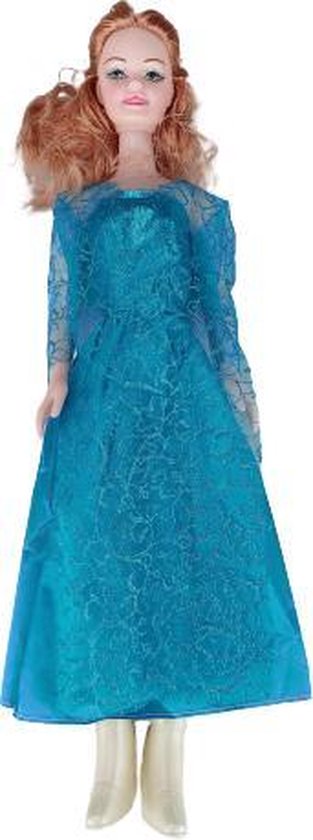 Prinsessen pop - Blauw - 55 cm van Merkloos