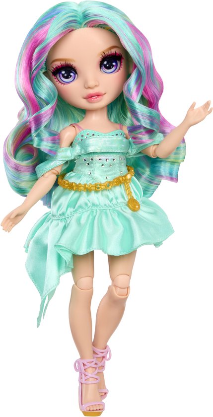 Rainbow High Be Dazzling-modepoppen - Céline Turquoise (groenblauw) met bedazzle-tool en glinsterende strassteentjes van Merkloos