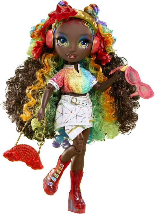 Rainbow High Crystal Fashion Iris Bow-pop Roze van Rainbow High