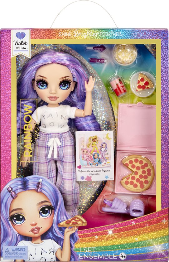 Rainbow High Junior High Pyjamaparty - 23 cm - Violet (paars) - Modepop van Rainbow High