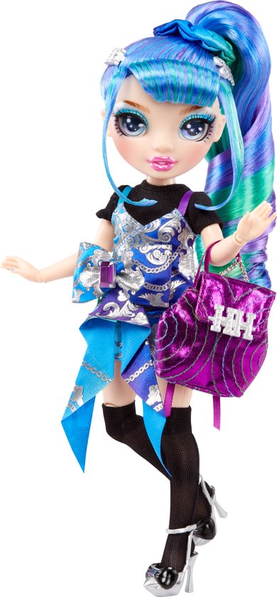Rainbow High Junior High Special Edition Doll - 23 cm - Holly De'Vious - Blauw - Modepop van Rainbow High