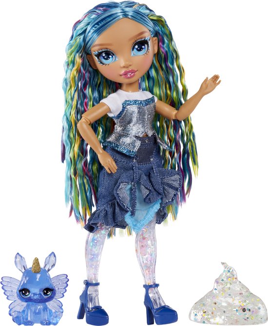 Rainbow High Shimmers met slijm-modepop - Skyler (blauw) van Rainbow High